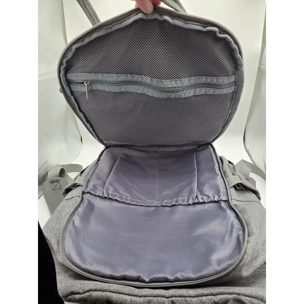 Dikaslon Diaper Bag Backpack Gray Large Baby Travel Bag Stroller Straps